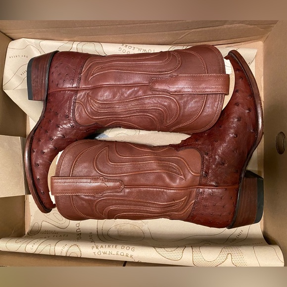 Tecovas Shoes - Tecovas Ostrich Cowgirl Boots, The Jessie, in Bourbon. Size 7.5. Barely worn.